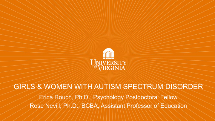 girls amp women with autism spectrum disorder
