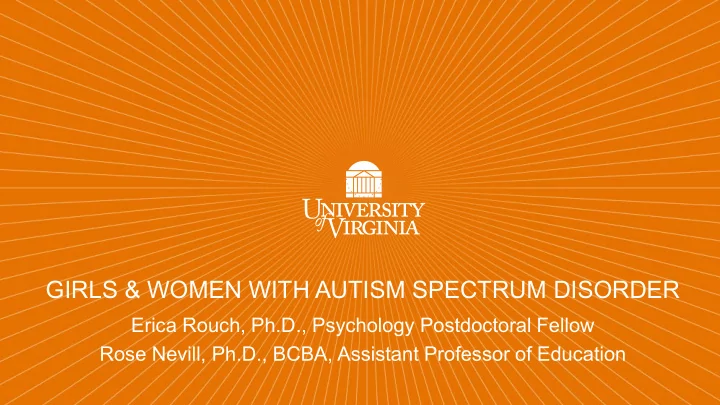 girls amp women with autism spectrum disorder