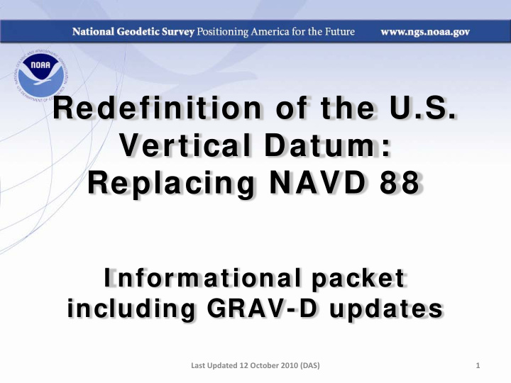 redefinition of the u s vertical datum replacing navd 8 8
