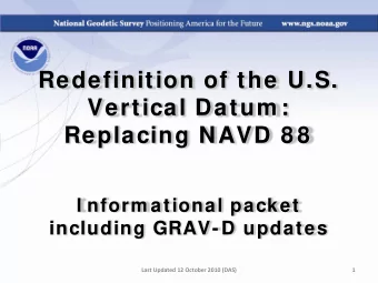 Redefinition of the U.S.  Vertical Datum :  Replacing NAVD 8 8  I nform ational packet  including