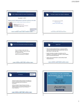 13/11/2019  COPE  WEBINAR SERIES FOR HEALTH PROFESSIONALS  FINDING SLIDES FOR TODAYS WEBINAR