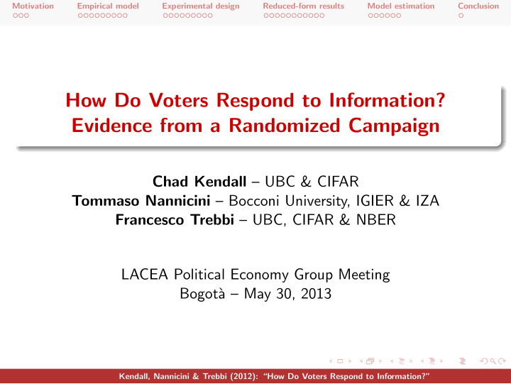 how do voters respond to information evidence from a