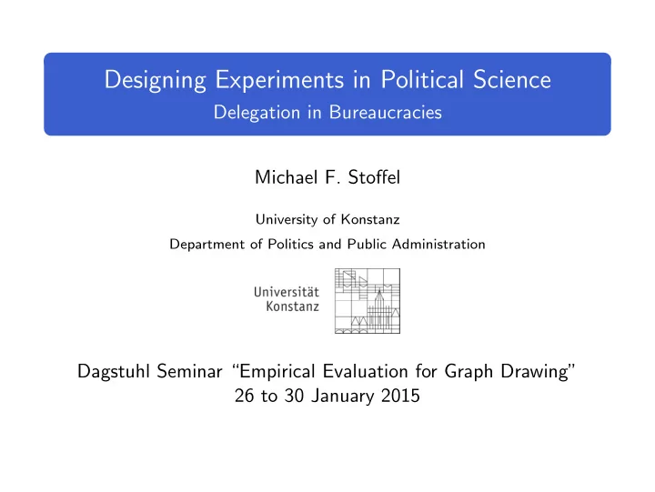 designing experiments in political science