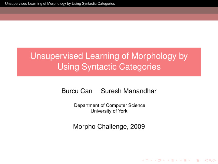unsupervised learning of morphology by using syntactic