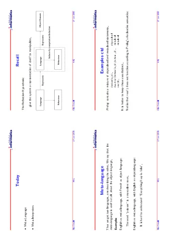 Object Domain  Induces by computation/deduction  Represents