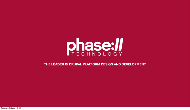 the leader in drupal platform design and development