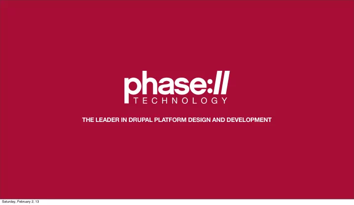 the leader in drupal platform design and development