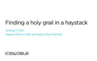 Finding a holy grail in a haystack  October 7  , 2016  Marjana Shammi, Niels de Keijzer, Arturo