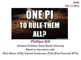 Measurements from the edge are critically important  Broadband is a critical resource  Not a