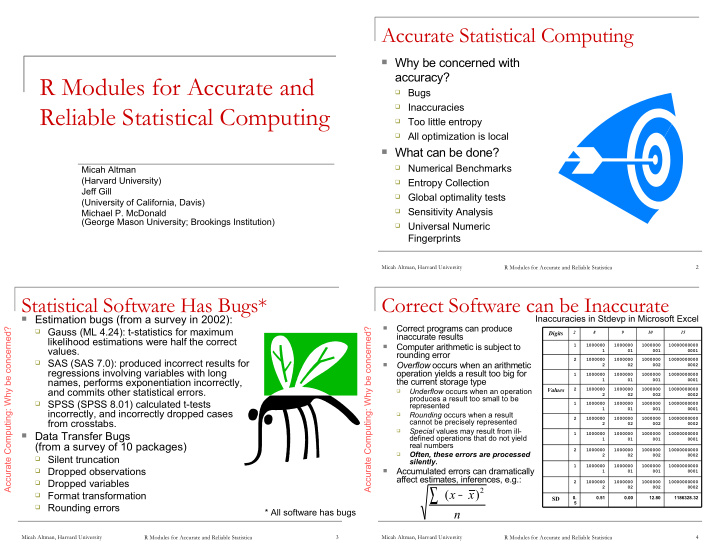 r modules for accurate and