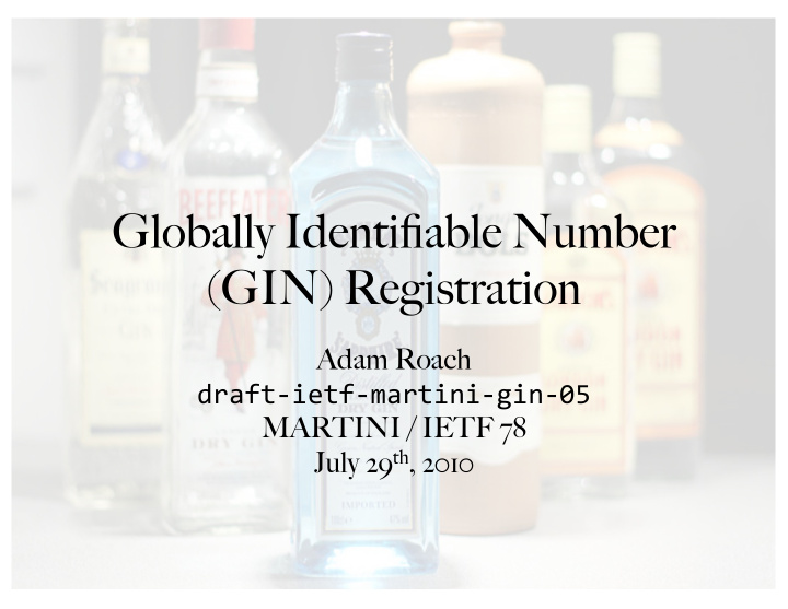 globally identifiable number gin registration