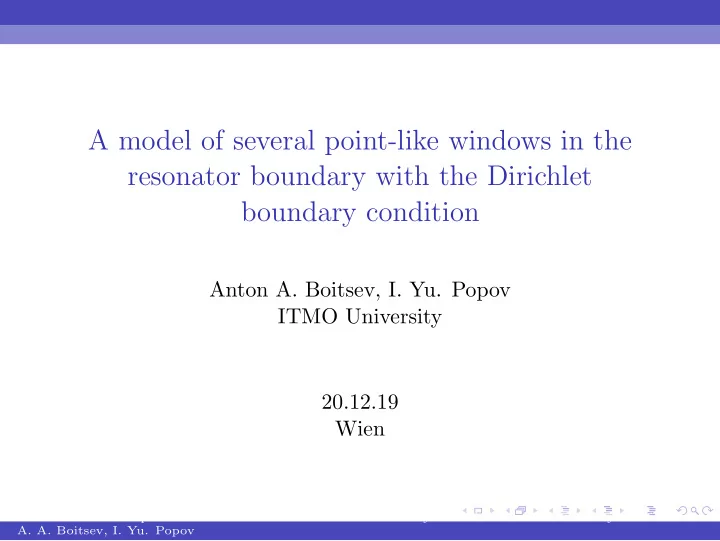 a model of several point like windows in the resonator