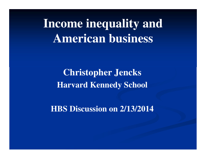 income inequality and american business