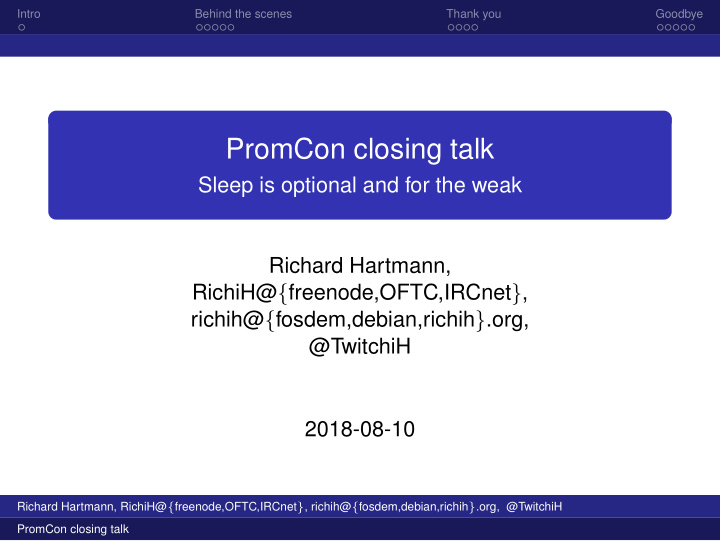 promcon closing talk