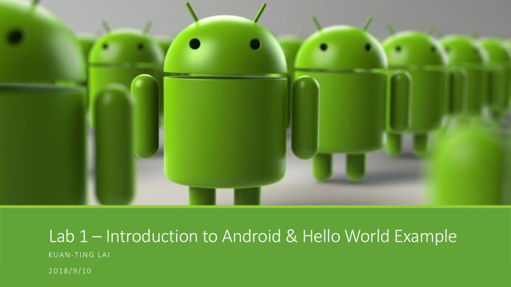 lab 1 introduction to android hello world example