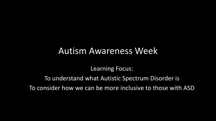 autism awareness week