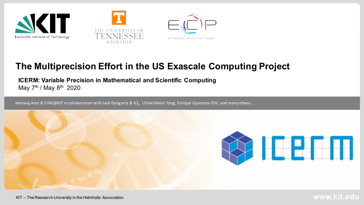 the multiprecision effort in the us exascale computing