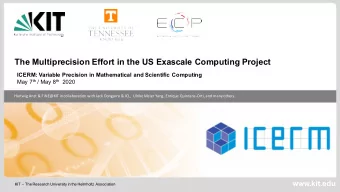 The Multiprecision Effort in the US Exascale Computing Project  ICERM: Variable Precision in