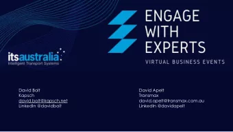 David Bolt  David Apelt  Kapsch  Transmax  david.bolt@kapsch.net  david.apelt@transmax.com.au