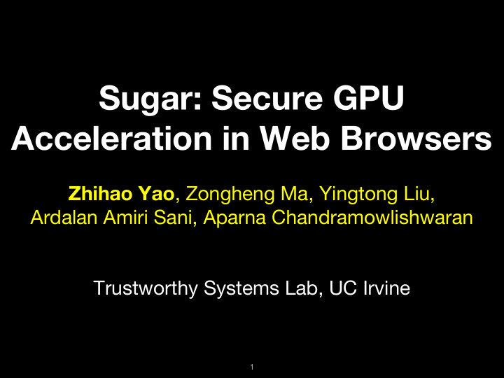 sugar secure gpu acceleration in web browsers