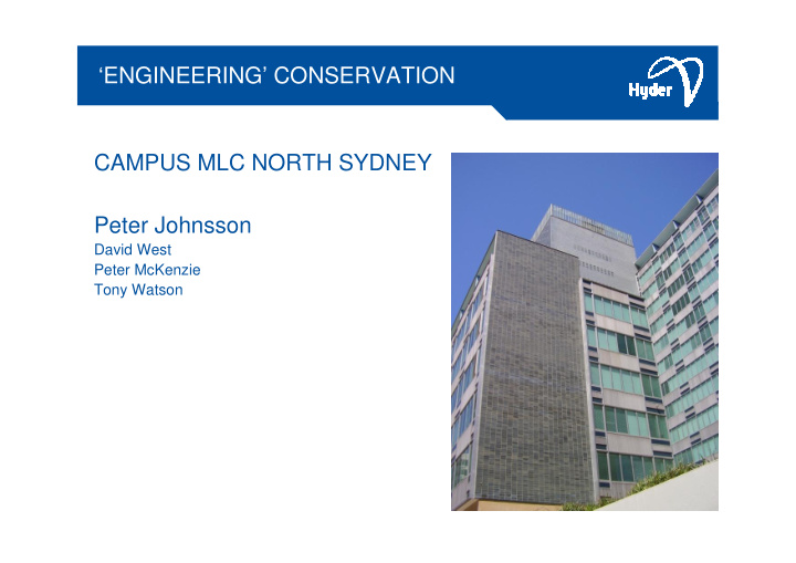 engineering conservation campus mlc north sydney peter