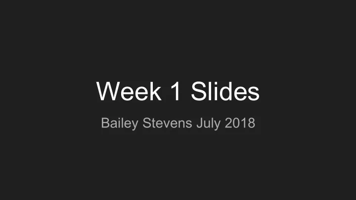 week 1 slides