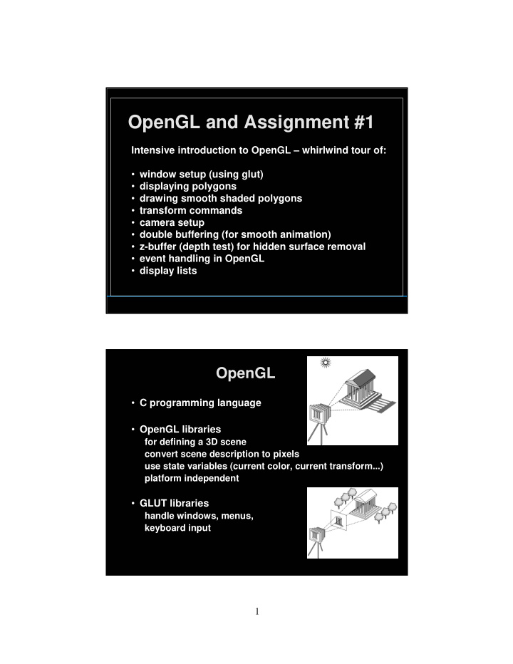 opengl and assignment 1