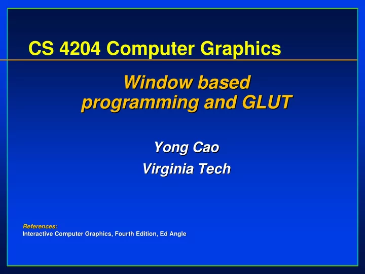cs 4204 computer graphics