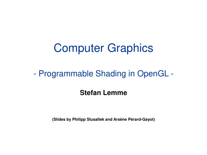 computer graphics