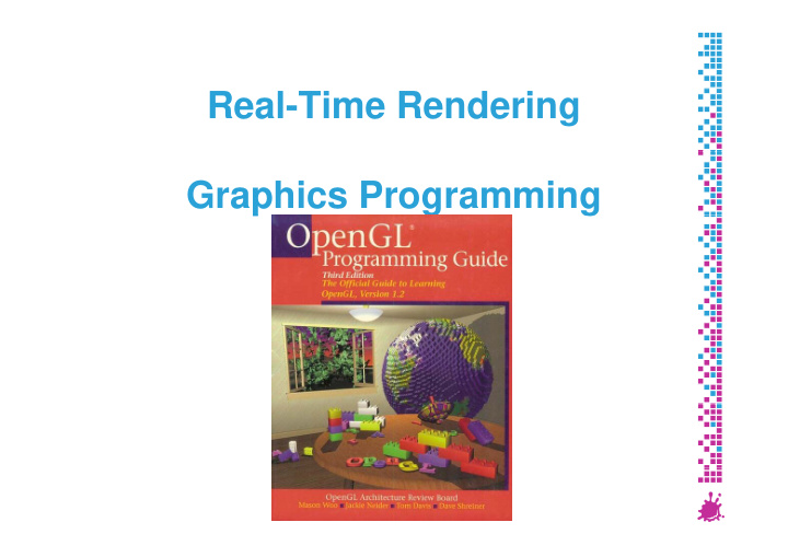 real time rendering graphics programming p g g graphics