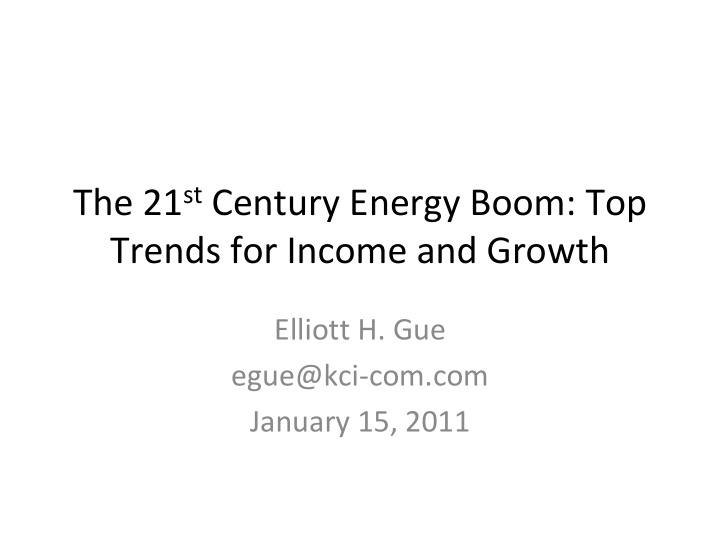 century energy boom top trends for income and growth