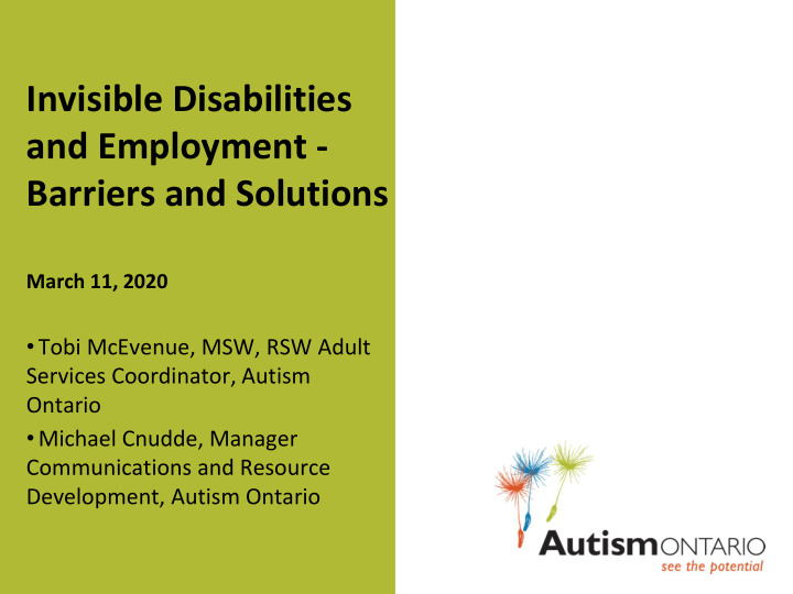 invisible disabilities and employment barriers and
