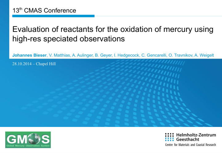 evaluation of reactants for the oxidation of mercury