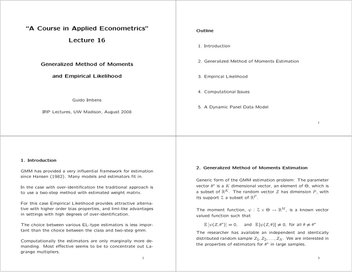 a course in applied econometrics