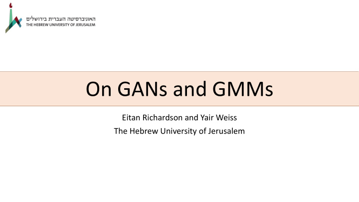 on gans and gmms