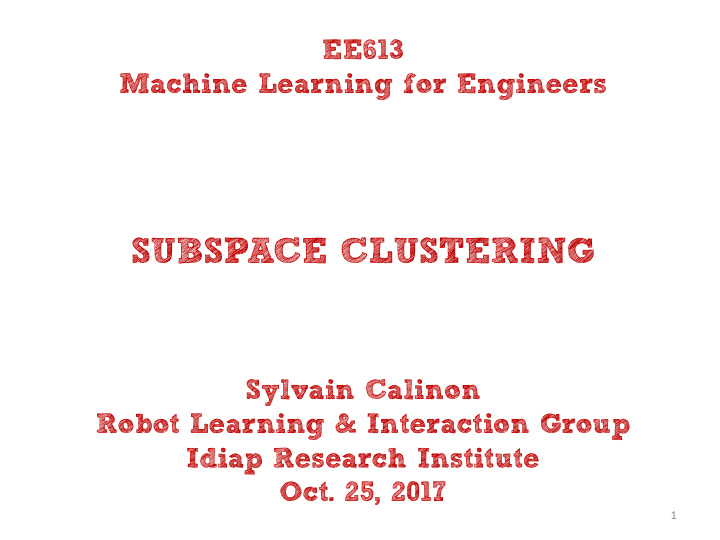 subspace clustering