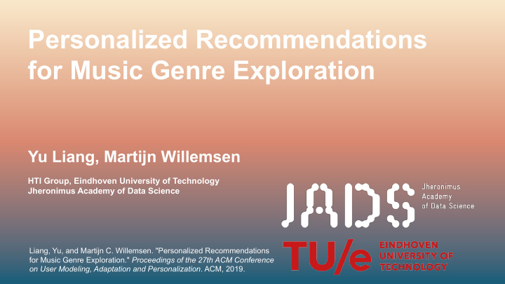 personalized recommendations for music genre exploration