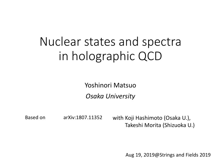 nuclear states and spectra