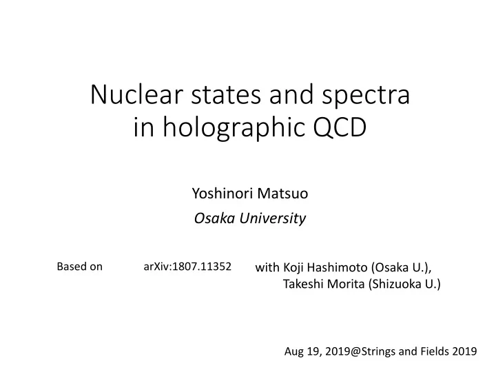 nuclear states and spectra