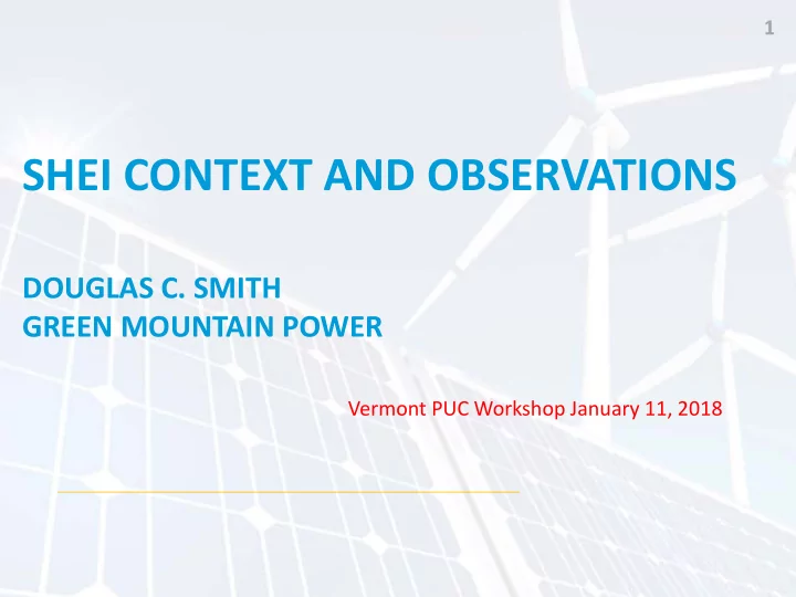 douglas c smith green mountain power vermont puc workshop
