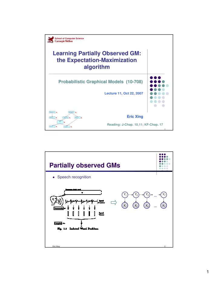 partially observed gms