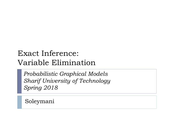 variable elimination