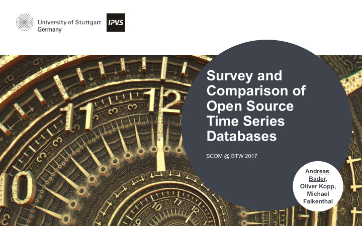 survey and comparison of open source time series databases