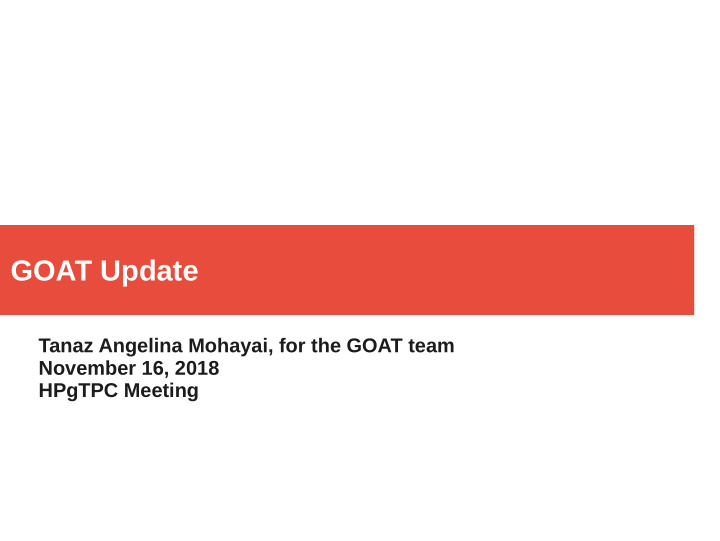 goat update