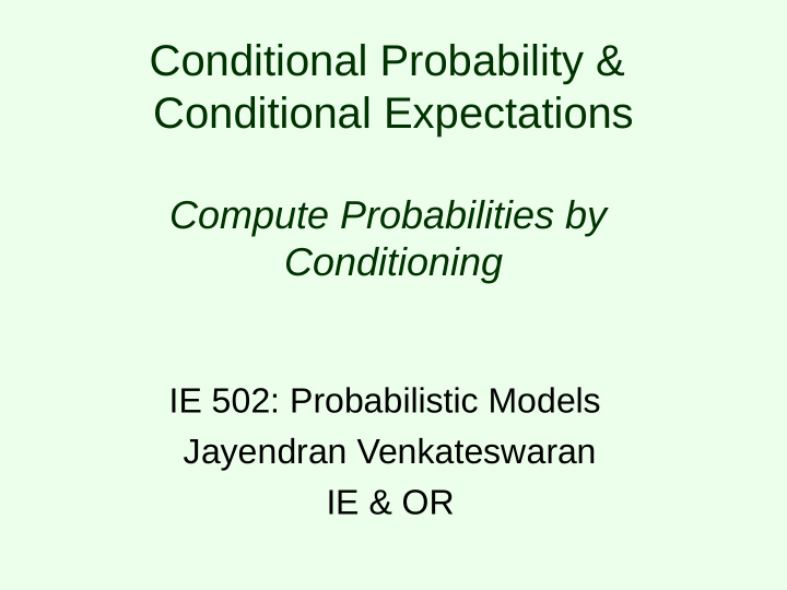 conditional probability conditional expectations