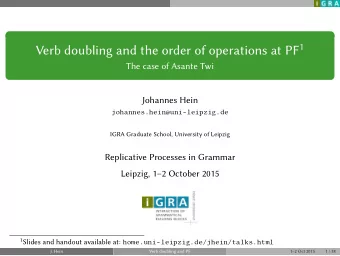 Proposal  Proposal  I argue that there is a language-specific strict order of application of the