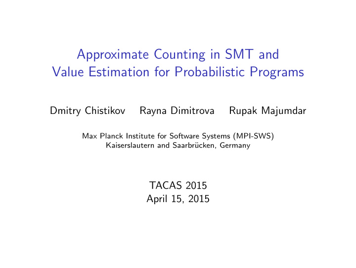 approximate counting in smt and value estimation for