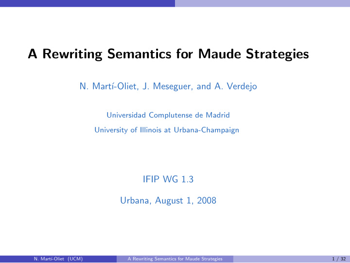 a rewriting semantics for maude strategies