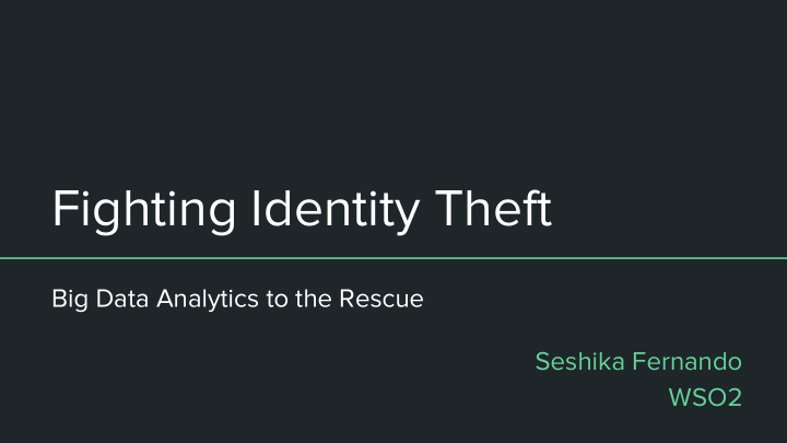 fighting identity theft