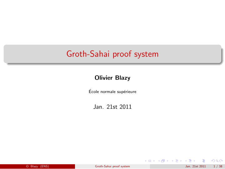 groth sahai proof system